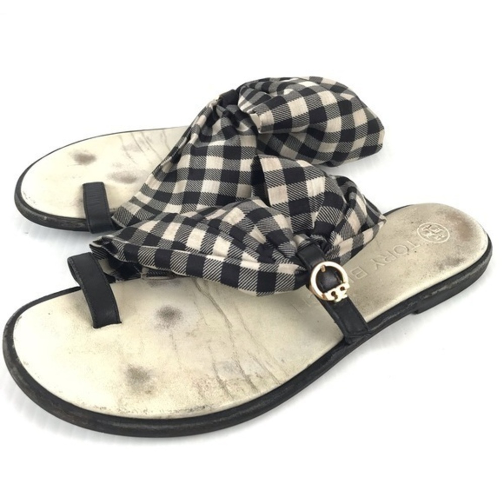 Tory Burch Selby Scarf Leather Sandal Size 6M